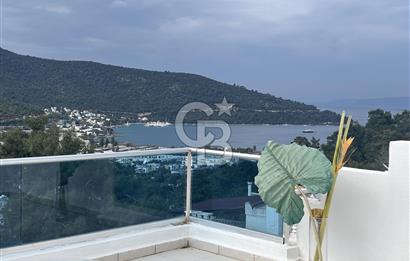Bodrum Torba Satılık Deniz Manzaralı Kapalı Garaj Tripleks Villa 