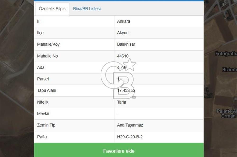 ESENBOĞA HAVALİMANINA 500 MT, 2000 m2 SATILIK HİSSELİ TARLA