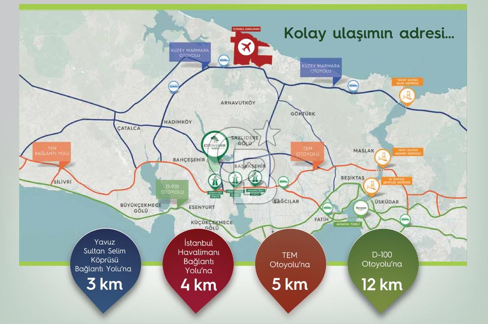 BAHÇEŞEHİR ESTON ŞEHİR KORUDA SATILIK 4,5+1 KONAK TİPİ DAİRE!