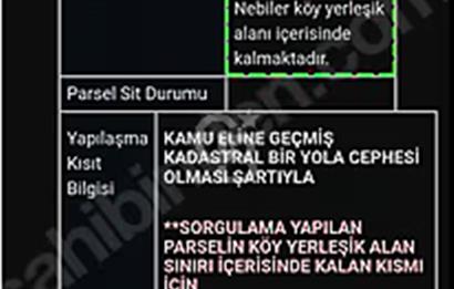 Bayramiç/Nebiler'de 220m²(142m²imarda) köy içi parsel.