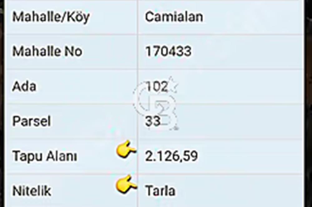 Biga/camialan taşoluk barajına yakın 2126m² fırsat arazi.
