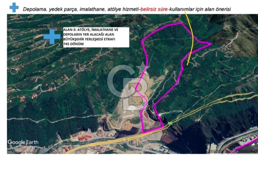 Trabzon Ortahisar Bulak Mahallesinde 7.067 m² Satılık Arazi