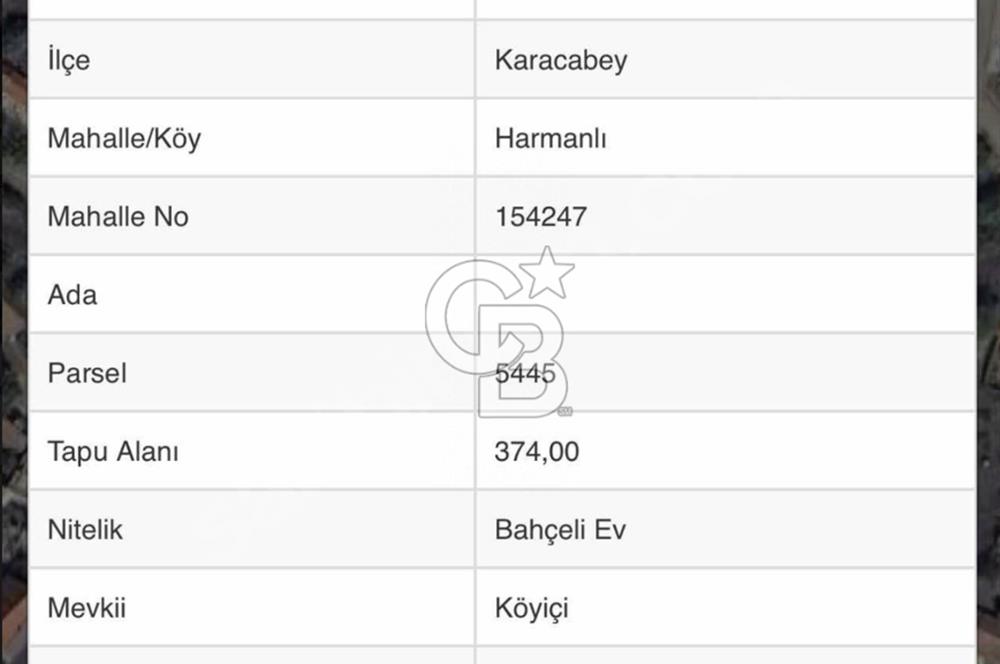 CB BLACK'TEN KARACABEY HARMANLI KÖY İÇİNDE İMARLI ARSA