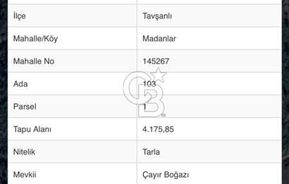 KÜTAHYANIN EN UYGUN ARAZİSİ 4.175 M2 FIRSAT
