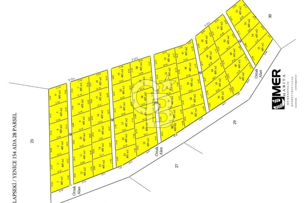 ÇANAKKALE LAPSEKİ YENİCE KÖYÜNDE SATILIK TARLA