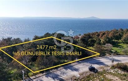 ÇANAKKALE GEYİKLİ %5 İMARLI, 2477m² DENİZE SIFIR SATILIK ARSA