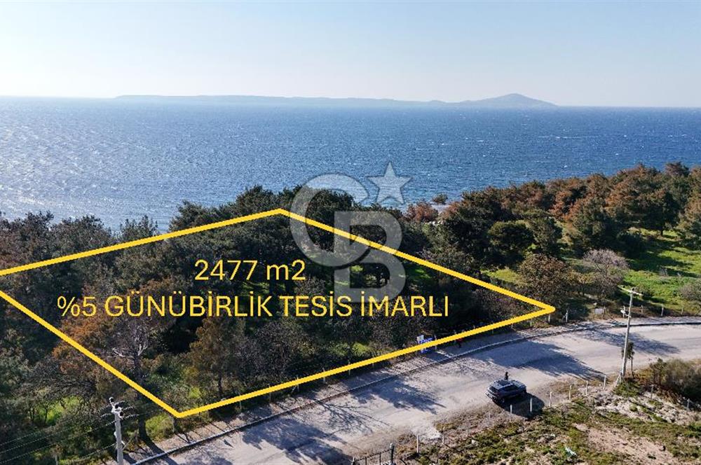 ÇANAKKALE GEYİKLİ %5 İMARLI, 2477m² DENİZE SIFIR SATILIK ARSA
