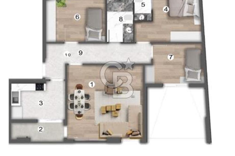 GİRNE AKSOY'DA KAPALI OTOPARKLI SATILIK 3+1 MODERN DAİRE 