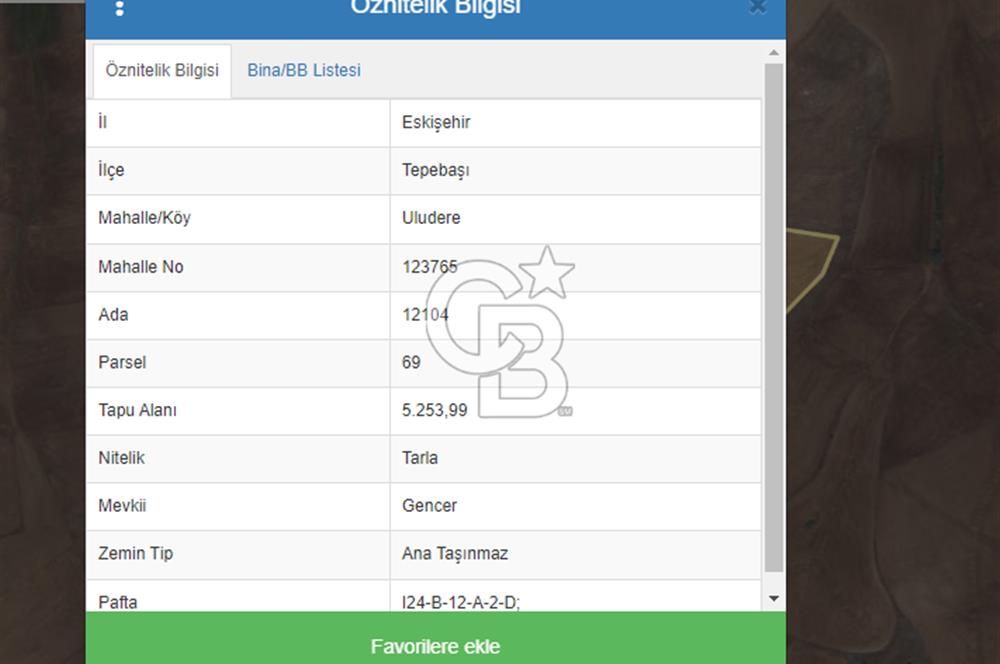 CB CITY'DEN ULUDERE MAHALLESİNDE KADASTIRAL YOLA CEPHELİ TARLA
