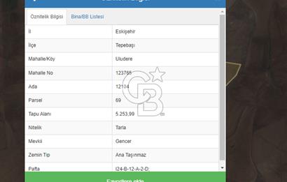 CB CITY'DEN ULUDERE MAHALLESİNDE KADASTIRAL YOLA CEPHELİ TARLA