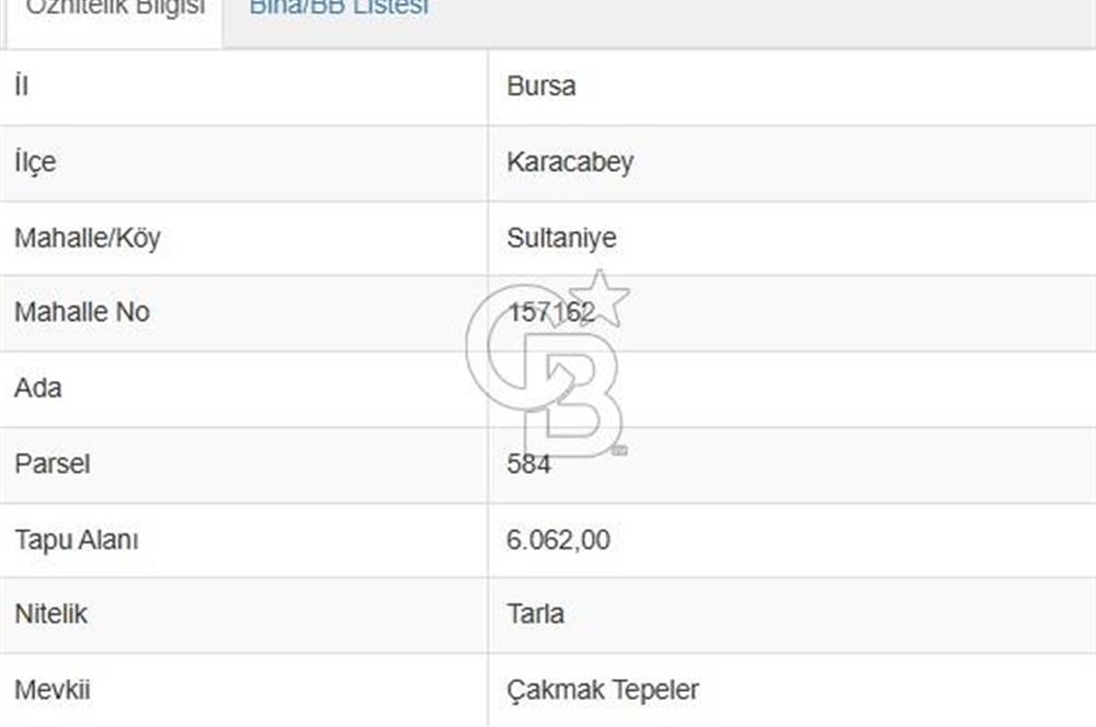 KARACABEY/SULTANİYE 'DE SATILIK MÜSTAKİL ARAZİ