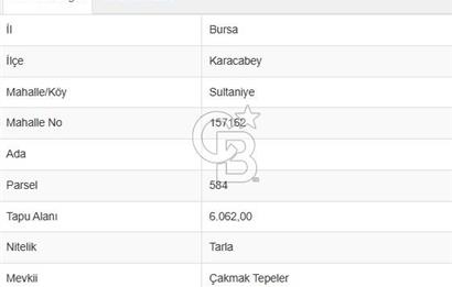 KARACABEY/SULTANİYE 'DE SATILIK MÜSTAKİL ARAZİ