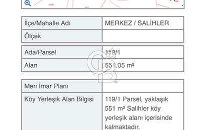 ÇANAKKALE MERKEZ SALİHLER KÖYÜ SATILIK KÖYİÇİ İMARLI 551 M2 ARSA