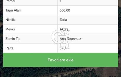ÇANAKKALE BAYRAMİÇ KARINCALIK KÖYÜ 500 M2 TARLA