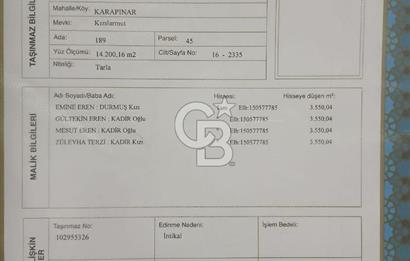 Burdur Bucak Karapınar'da 14.200m2 tarla