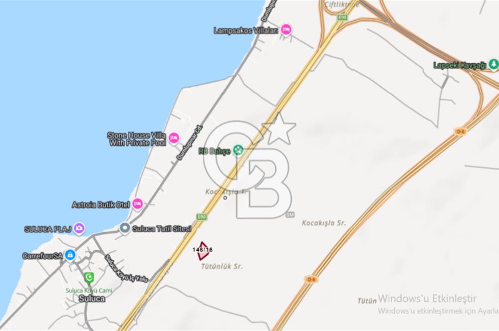 LAPSEKİ SULUCA DENİZ MANZARALI 5029 M2 SATILIK ARAZİ