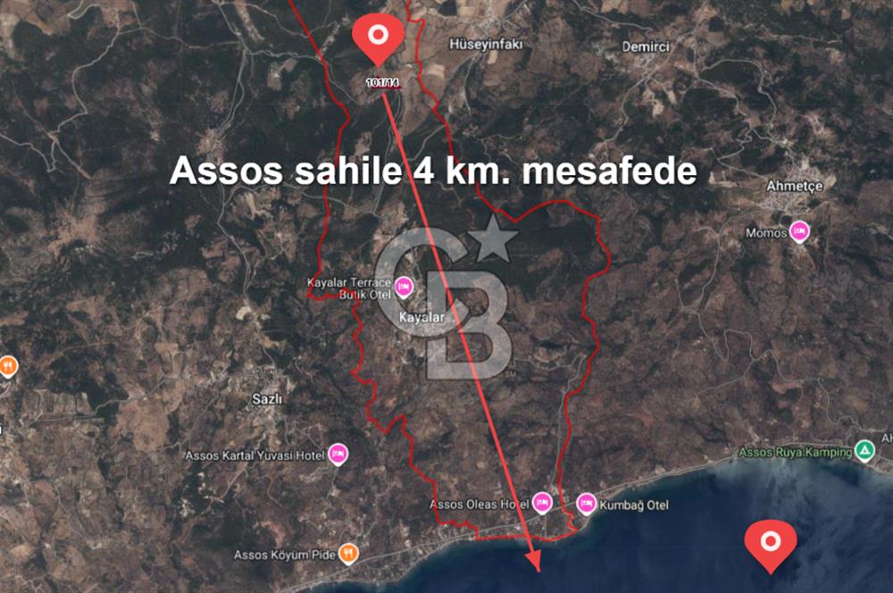 ÇANAKKALE AYVACIK KAYALAR KÖYÜNDE 8.004 m² SATILIK TARLA