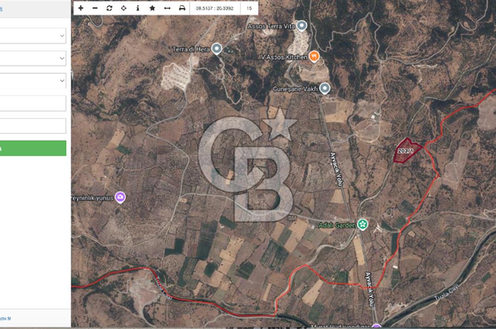 ÇANAKKALE AYVACIK PAŞAKÖY'DE 22 DÖNÜM SATILIK TARLA