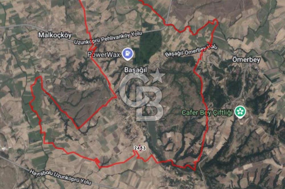 EDİRNE UZUNKÖPRÜ BAŞAĞIL KÖYÜNDE 5200 M2 SATILIK TARLA