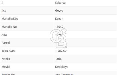 SAKARYA GEYVE'DE YOL CEPHE FIRSAT ARAZİ