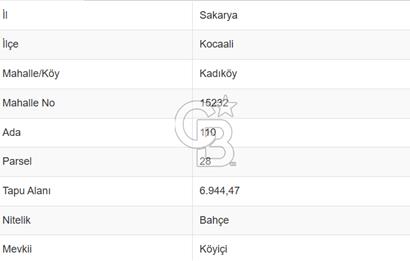 CB ODAK'TAN SAKARYA KOCAALİ'DE DENİZE/PLAJA SIFIR 19 DÖNÜM BAHÇE