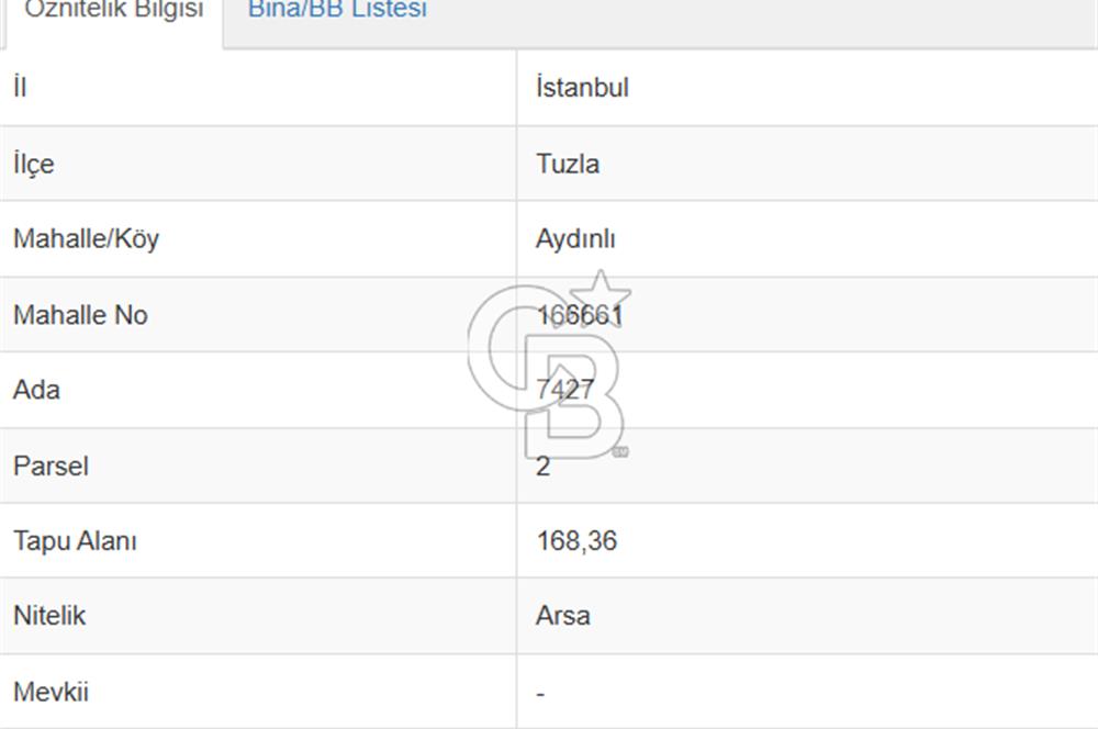 TUZLA MİMAR SİNAN MAHALLESİNDE 168 M2 KONUT İMARLI SATILIK ARSA