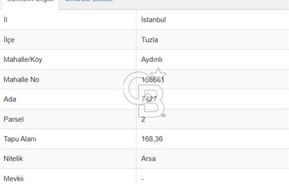 TUZLA MİMAR SİNAN MAHALLESİNDE 168 M2 KONUT İMARLI SATILIK ARSA