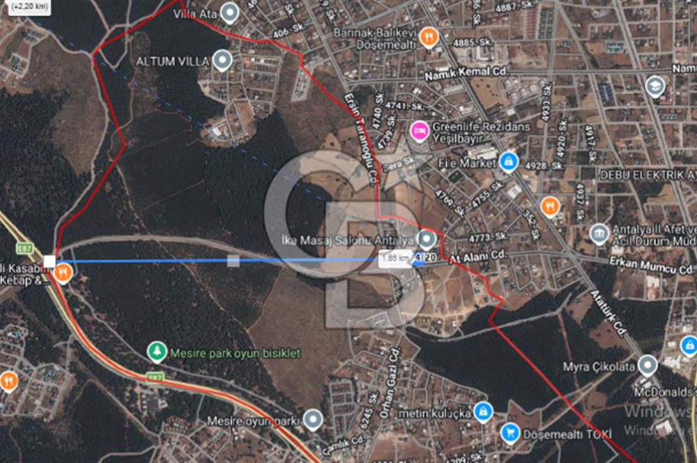 DÖŞEMEALTI YALINLIDA ORFE YAKINI CADDE ÜZERİ ARSA