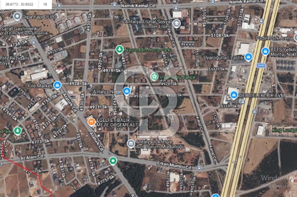 DÖŞEMEALTI YALINLIDA ORFE YAKINI CADDE ÜZERİ ARSA