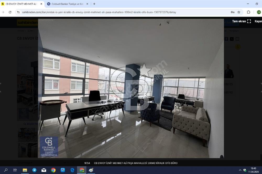 CB ENVOY İZMİT MEHMET ALİ PAŞA MAHALLESİ 100M2 KİRALIK OFİS BÜRO