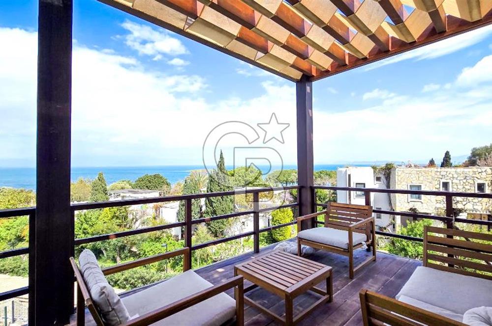 Türkbükü Hebil Doğa Hanımeli Sitesinde İskeleli Kiralık 3+1