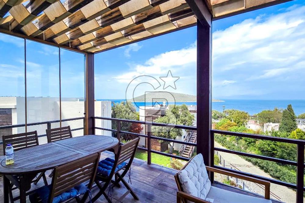 Türkbükü Hebil Doğa Hanımeli Sitesinde İskeleli Kiralık 3+1