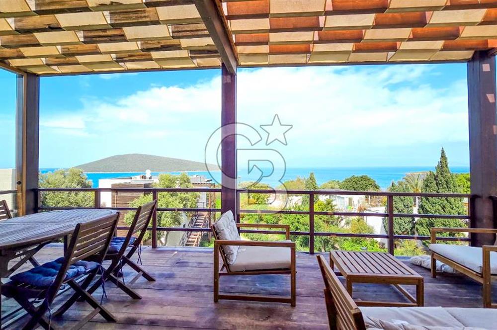 Türkbükü Hebil Doğa Hanımeli Sitesinde İskeleli Kiralık 3+1