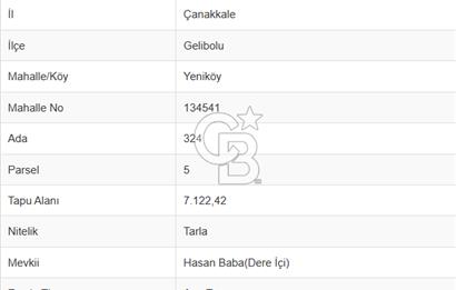 GELİBOLU YENİKÖYDE SATILIK TARLA