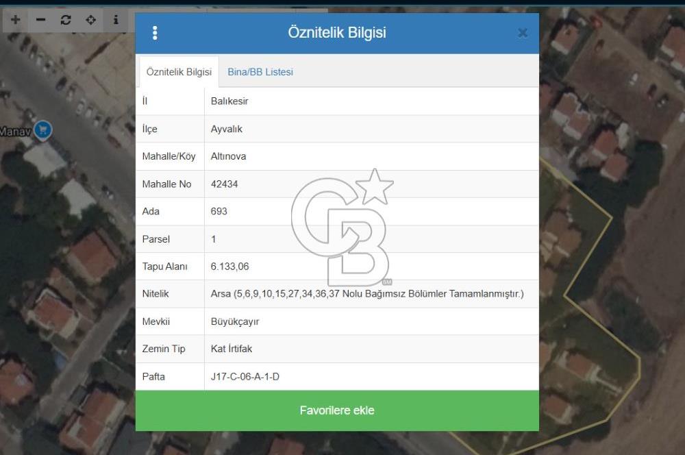 Ayvalık Altınovada Denize 300 Metre Villa İmarlı Fırsat Arsa