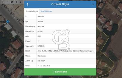 Ayvalık Altınovada Denize 300 Metre Villa İmarlı Fırsat Arsa