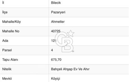 CB BLACK'TEN BİLECİK AHMETLER MAHALLESİ'NDE SATILIK EV ve ARSASI