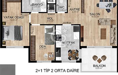 Kayalar Sky’da Satılık 2+1 Lüks Daire