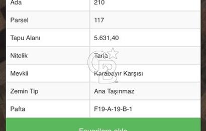 TEKİRDAĞ SARAY BEYAZKÖYDE 1427 M² UYGUN FİYATLI SATILIK TARLA