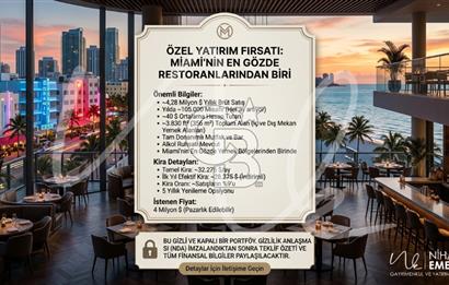 Miami'nin Kalbinde Yüksek Getirili Satılık Premium Restoran