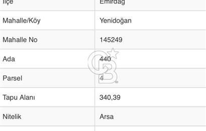 CB CITY' DEN AFYONKARAHİSAR EMİRDAĞ DA SATILIK ARSA