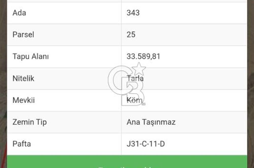 Kırşehir Hirfanlı Barajı Kenarında 33.590 M² Sulu Tarla