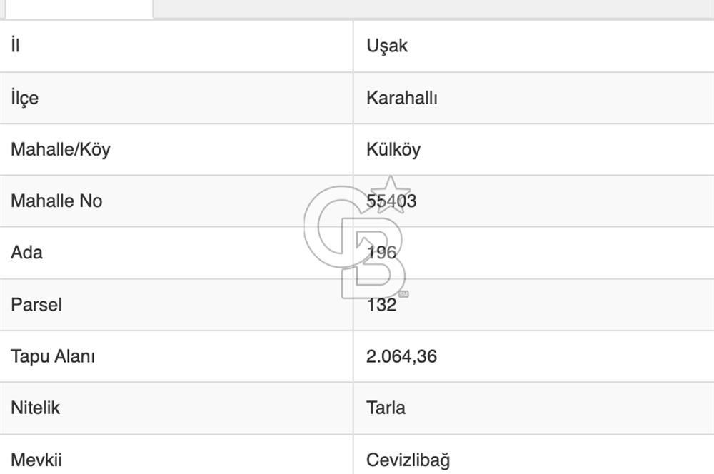 Uşak Karahallı'da Yatırımın Yeni Adresi: 2.064 m²