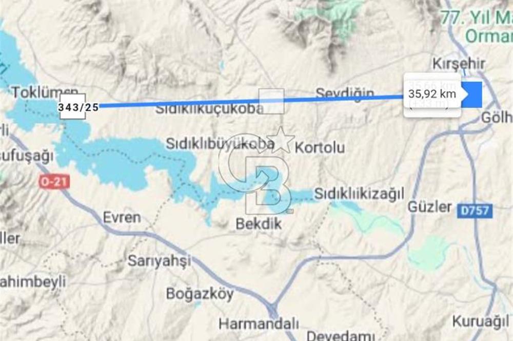 Kırşehir Hirfanlı Barajı Kenarında 33.590 M² Sulu Tarla