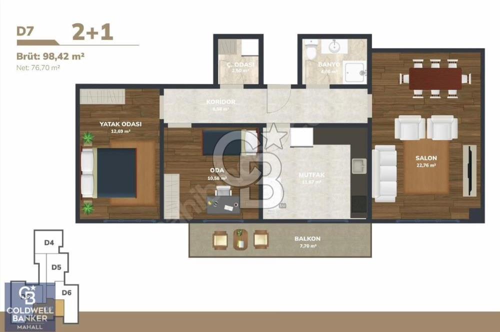 Başiskele Yuvacık Ayrı Mutfaklı 2 Banyolu Ara Kat Fırsat Daire