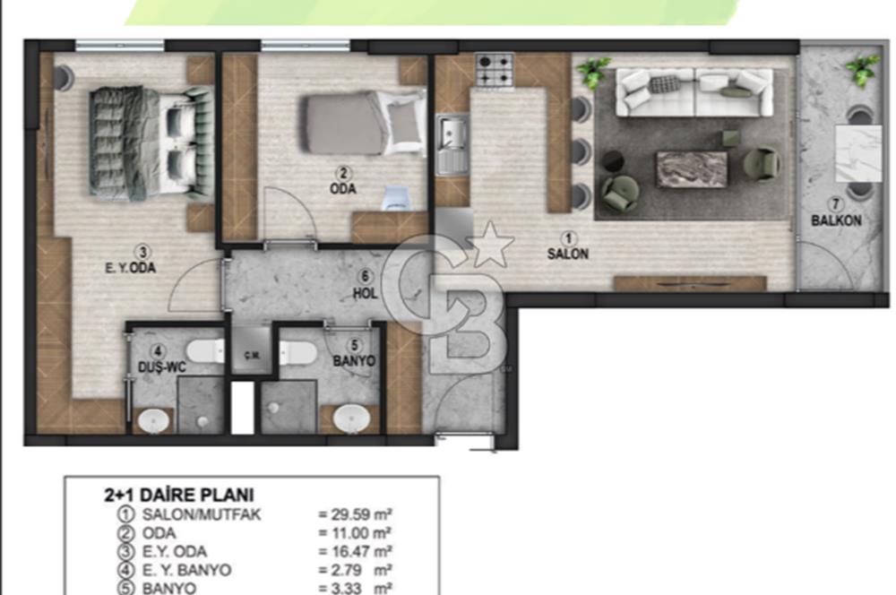 KORU BEYTEPEDE MERKEZİ KONUMDA FIRSAT 2+1 DAİRE!