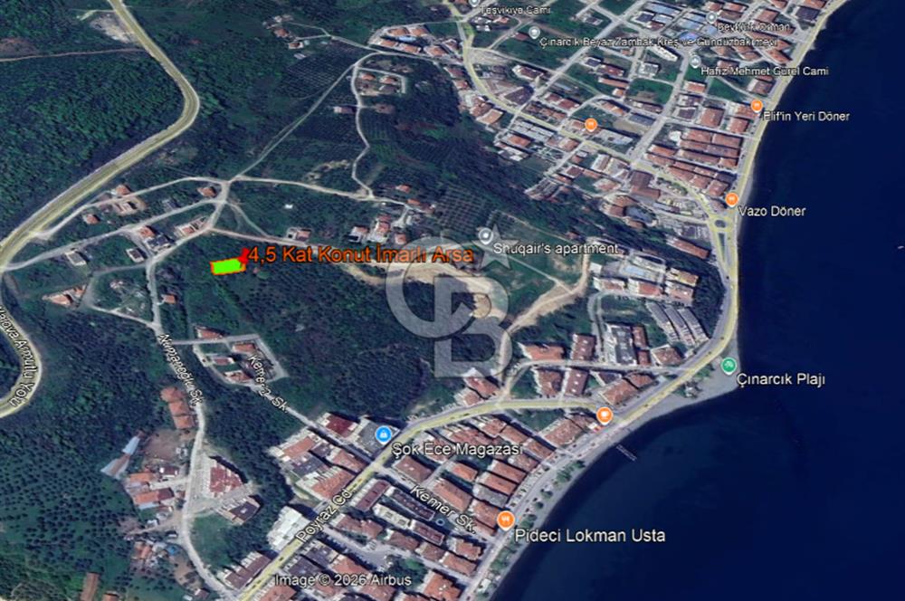 YALOVA ÇINARCIK DENİZ MANZARALI 4,5 KAT KONUT İMARLI ARSA!....