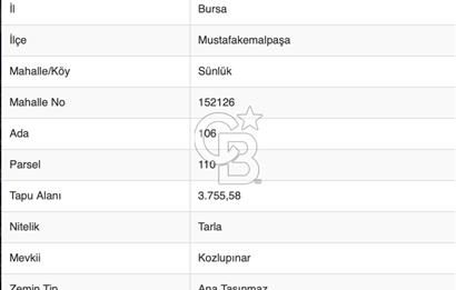 CB BLACK'TAN MUSTAFAKEMALPAŞA SATILIK TARLA