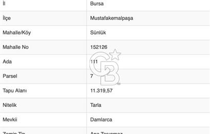 CB BLACK'TAN MUSTAFAKEMALPAŞA SATILIK TARLA