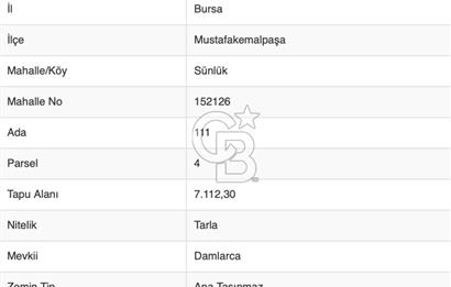 CB BLACK'TAN MUSTAFAKEMALPAŞA SATILIK TARLA